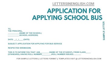 Request Letter for School Bus Service – Letter To School Authorities