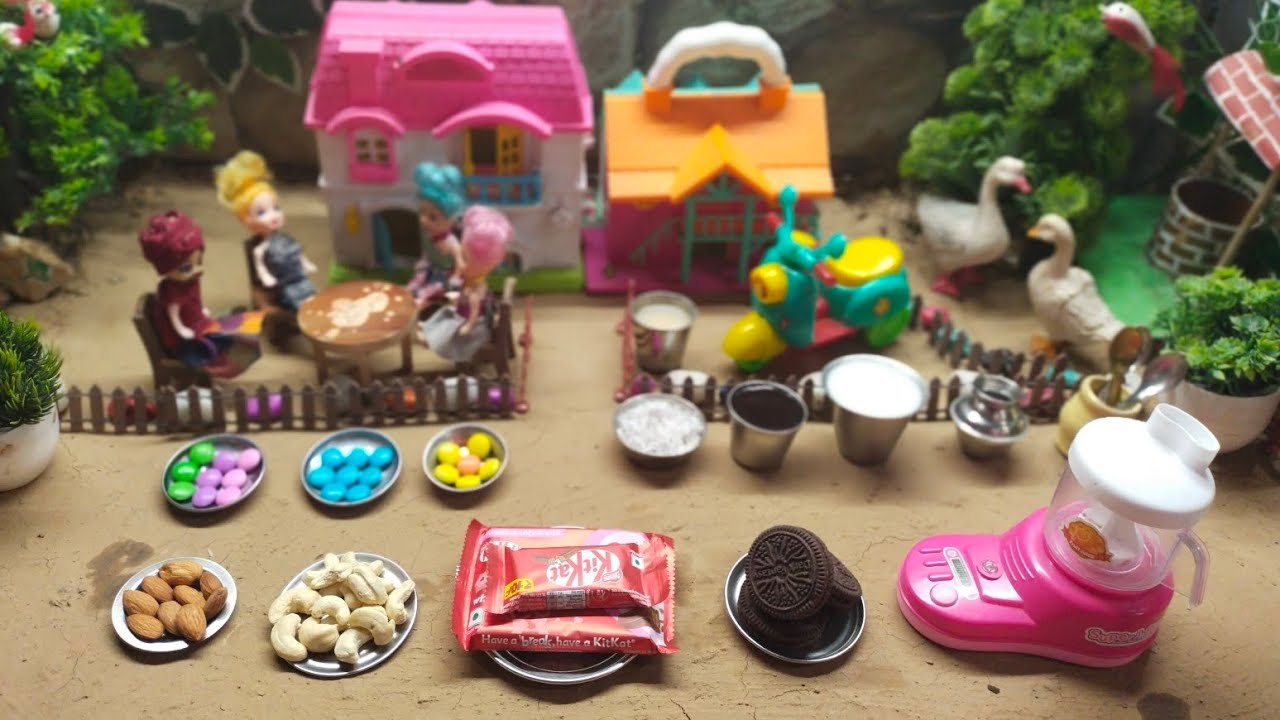 Miniature KitKat Chocolate Balls Recipe + Kitkat Milkshake | KitKat Recipe | Miniature Veg Thali