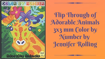 Flip Through of Adorable Animals 3x3 Pixel Color by Number by Jennifer Rolling