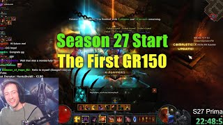 Our 4man GR150 Rank 1 Clear in 10 45 with HotA Barb Explained - Season 27