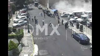 Momento exacto de derrumbe en Acoxpa