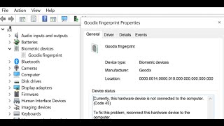 Fix Windows Hello Fingerprint Not Working Error Code 10/45/28 On Windows 11/10 PC