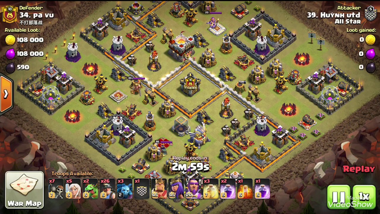 Spq miner attacked 3 Star by Huynh utd (All star clan)