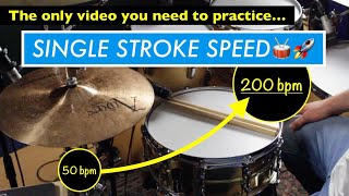 SINGLE STROKE SPEED TRAINING [50 - 200 bpm] | DRUMLION