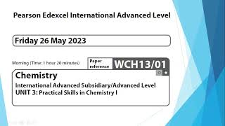 Unit 3 June 2023 -  AS Chemistry Edexcel -  Dr  Hanaa Assil