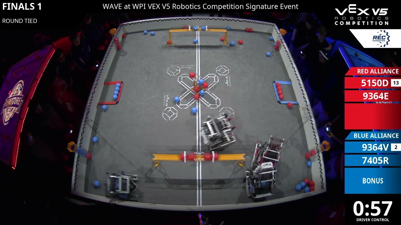 WAVE @WPI : Default Division - Final #1-1 - 5150D & 9364E vs 9364V & 7405R - Auton + Driver