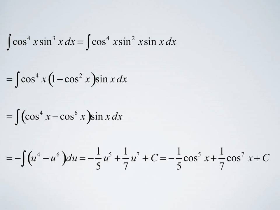 Integration of Powers of Trig Functions YouTube