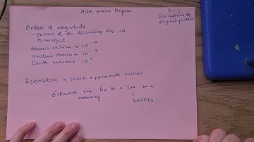 AQA A Level Physics 3.1.3 Estimations of physical quantities