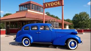 🚗 Grok Reimagines a 1936 Oldsmobile F36 Pulling Away From Frank Lloyd Wright’s Gas Station! 🔥
