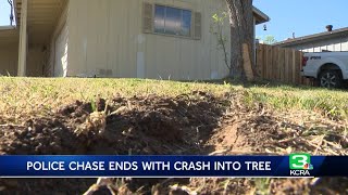 Neighbors describe police chase that ends with crash into tree