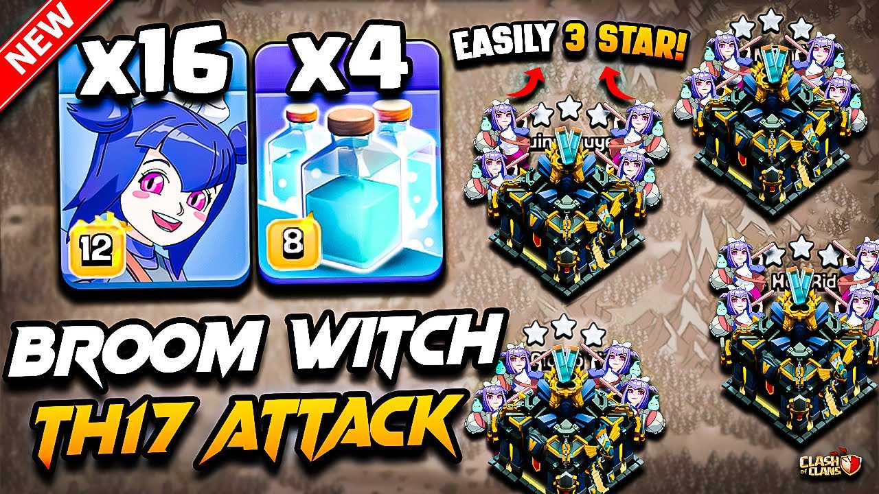 Th17 BROOM WITCH Attack With CLONE (Town Hall 17) | Best TH17 Attack Strategy With Broom Witch 2025