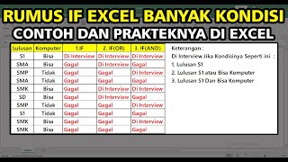 Rumus IF Banyak Kondisi di Excel | Cara Menggunakan IF, AND, OR di Excel