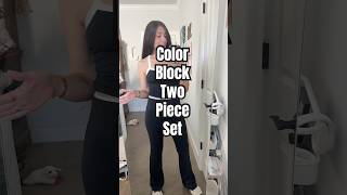 The perfect color block two piece compression set #workoutwear #gymclothes #compressionwear