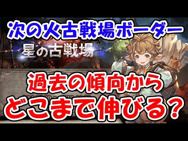 【グラブル】次の火古戦場ボーダー 過去の傾向からどこまで伸びる？（個ラン）（火有利古戦場）「グランブルーファンタジー」