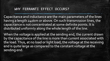 WHAT IS A FERRANTI EFFECT ?