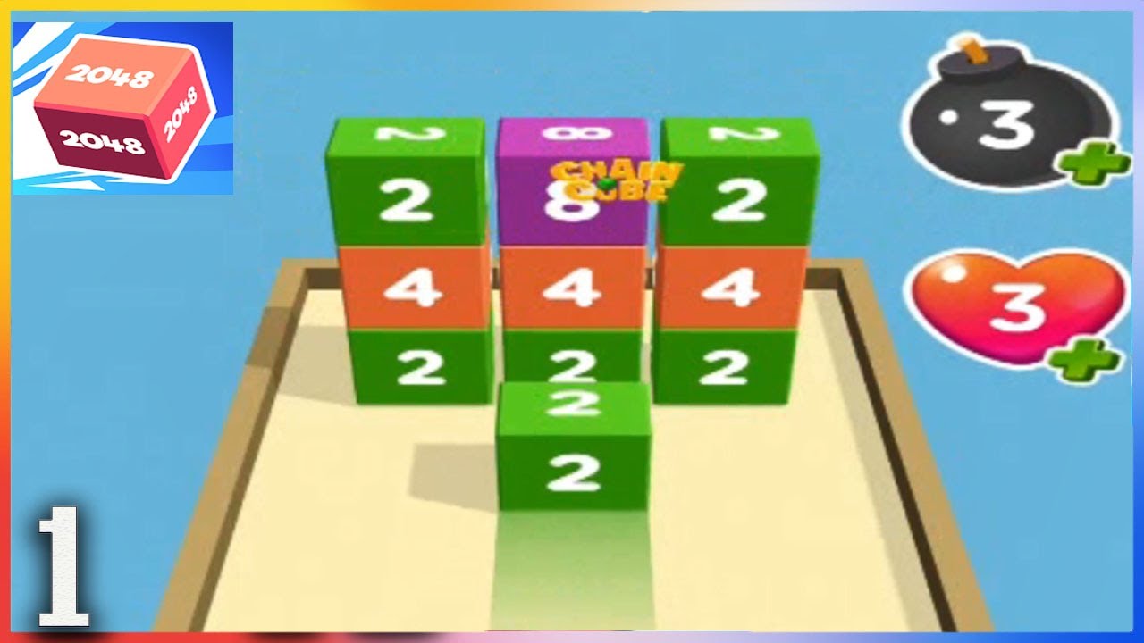 2048 Chain Cube 3D - Block Puzzle Cube Merge Game - Gameplay ...