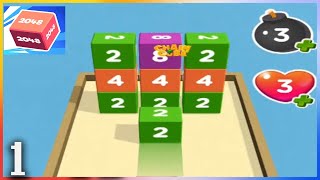 2048 Chain Cube 3D - Block Puzzle Cube Merge Game - Gameplay Walkthrough - Parte 1 screenshot 1