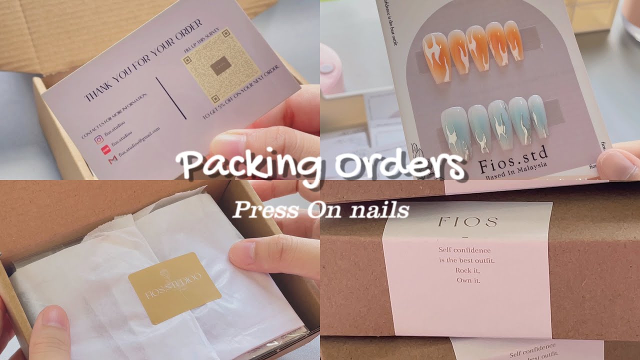 Packing Orders With Me | Press On Nails | Self-pickup Orders | With Music