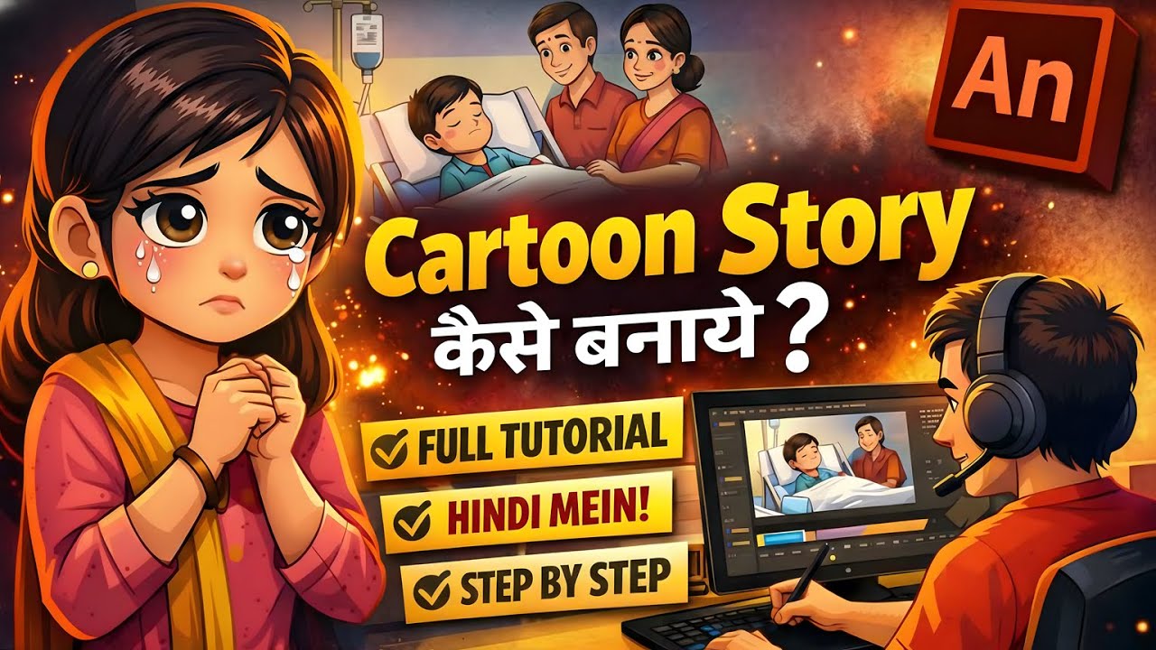 Cartoon Story Video Kaise Banaye | Full Story Making in Adobe Animate CC | Rawani Animation