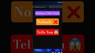 Hidden CMD Trick Nobody Tells You 😱#CMD #HiddenTrick #WindowsHack #CommandPrompt #TechShorts