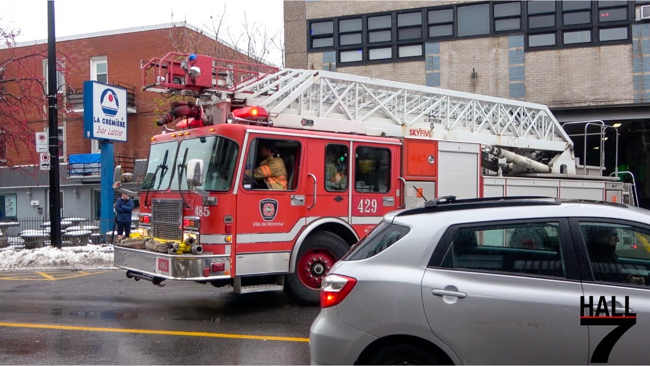 Montreal Fire Department (SIM) - Pumper 290, & Ladder 485 Responding