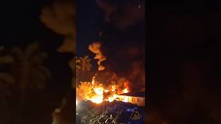 Warehouse fire footage: Massive blaze breaks out tonight! 🔥 #Warehouse #Fire #Blaze #trending #viral