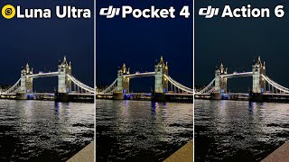 Insta360 Luna Ultra VS DJI Pocket 4 VS DJI Action 6 Camera Test Comparison 