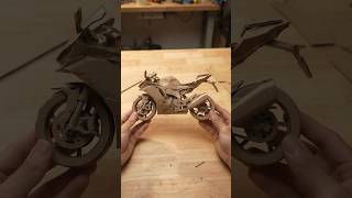 Crafting a Cardboard ZX25R 4-Cylinder Superbike! 🏍️📦 Look at those exhaust and fairing details