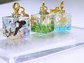 UVレジン　ダイソーのレジンキットでキューブのファスナーチャーム作ってみた。　　resin