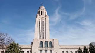 Driving Around the Lincoln Nebraska State Capitol and Governor's Mansion