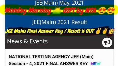JEE MAIN Result Link Updated