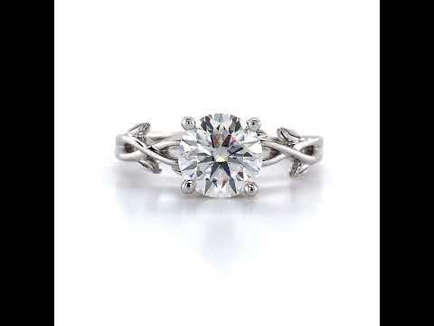 Emerald / Radiant Lab Grown Diamond Split Shank Halo Engagement Ring ring video