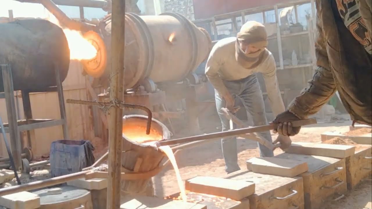 #فنيات #سكب#صب حديد الزهر