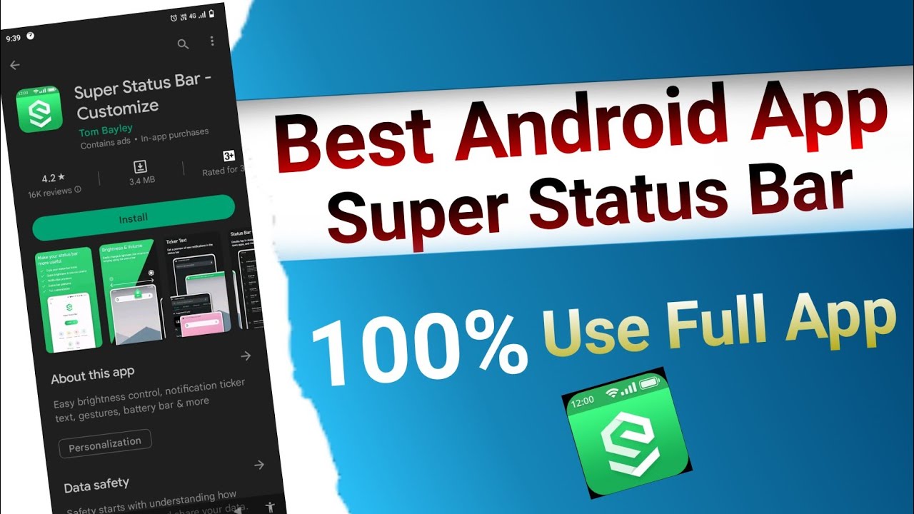 Super Status Bar Kaise Use Kare // How to install super status bar on any Android phone