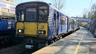 Scotrail Class 318+320 departing Cambuslang