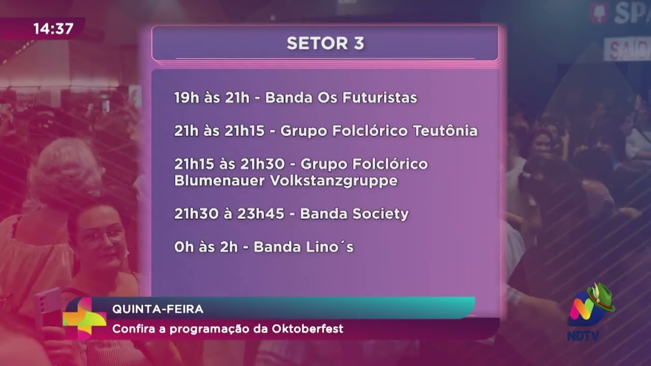 Confira a programação da Oktoberfest desta quinta