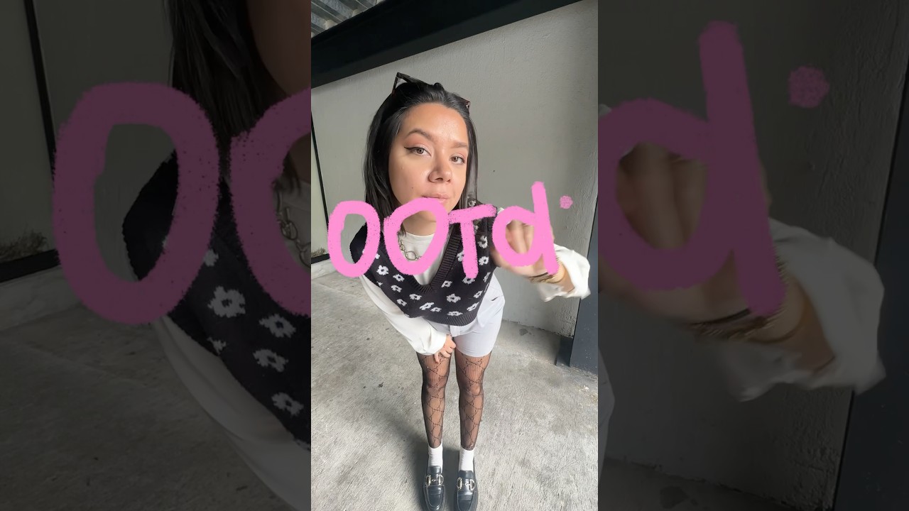 OOTD little mix of chic + edgy today🖤 ft. statement tights & chunky shoes! Tiktok: journalbymachi✨