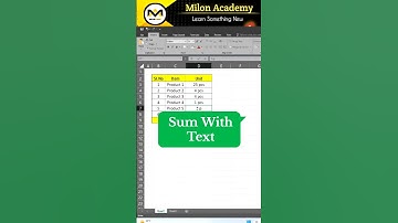 Sum With text in excel #shorts #excel #excelshorts
