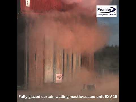 100 kg of TNT blast versus glass curtain-walling