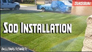 How to Lay  and Install Sod/Sprinklers DIY 101| Front Yard Remodel Part 6