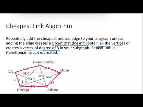 Math 1030 Unit 1 - Cheapest Link Algorithm