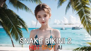 AI Art Lookbook 4K | Snake Bikini 2 | Swimwear Fashion Show | AI Beauty Girl | AI 룩북 실사 그림