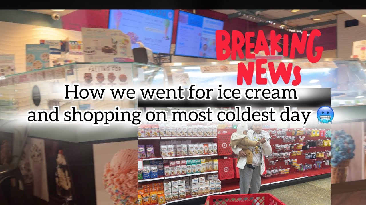 How we went to eat ice cream and shopping on most coldest day 🥶🥶🥶❄️❄️