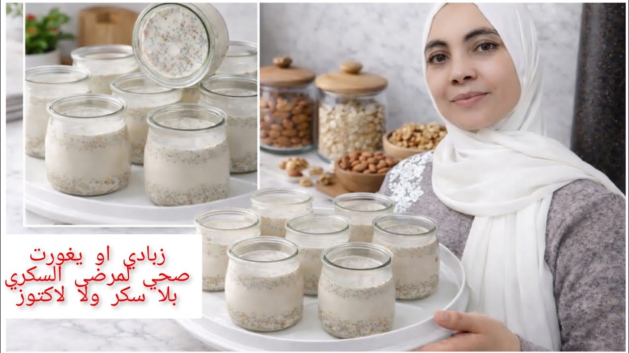 يغورت صحي لمرضى السكري بلا لاكتوز ولا سكر ولا عسل بالمكسرات لذيذ وسهل التحضير#دانونـصحي