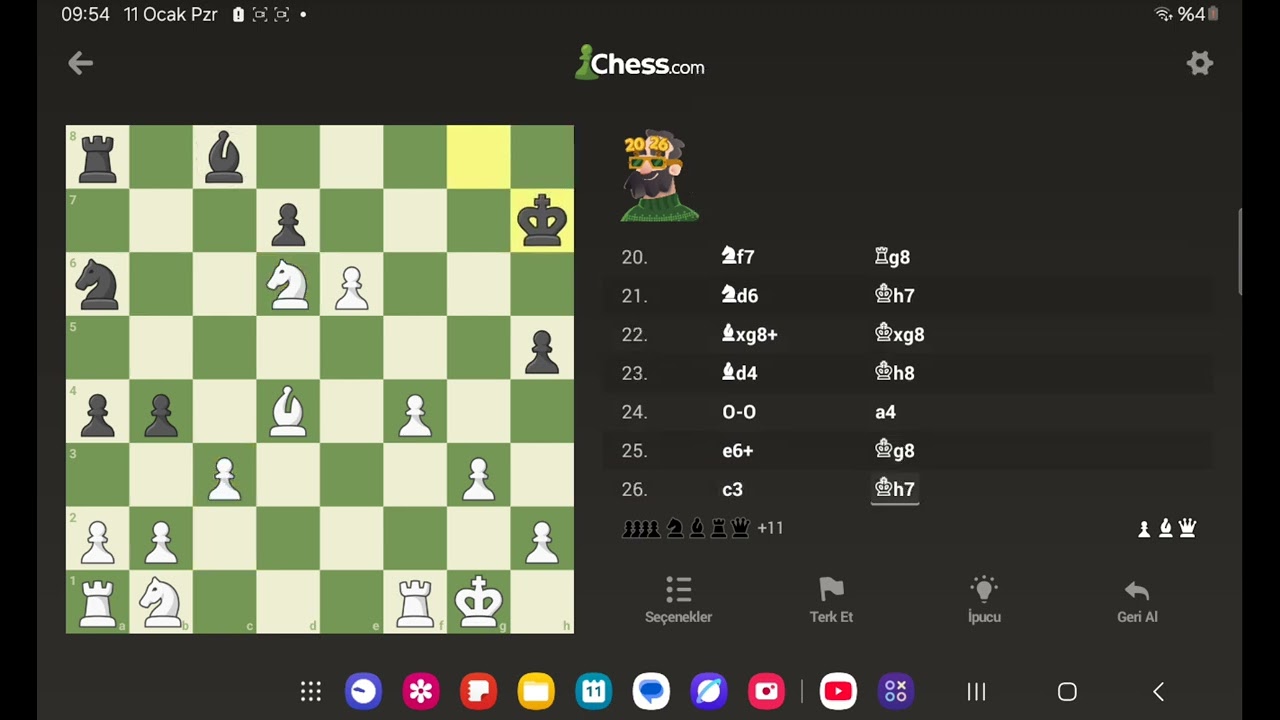 260 gücündeki botla chess maçı yaptım