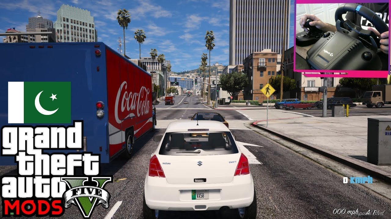 GTA V Real Life Mods 'SUZUKI SWIFT 2012' Logitech G29 Steering Wheel