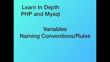 PHP and Mysql In depth Course - Variable Naming Convention - Part 4