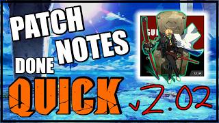 Patch Notes Done Quick - GGST v2.02