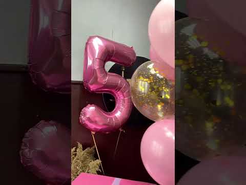 Коробка-сюрприз с воздушными шарами на День рождения Surprise box with balloons for a girls birthday