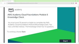 AWS Academy Cloud Foundations Module - 8 Knowledge Check